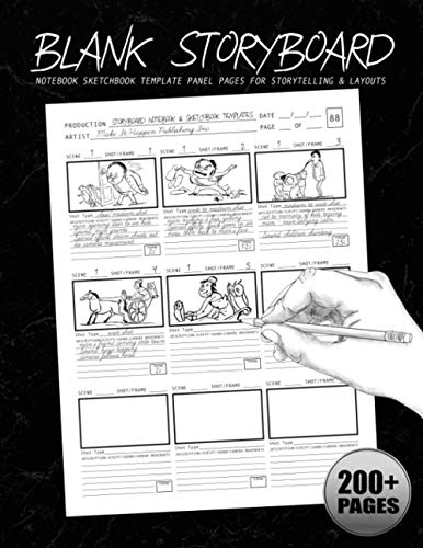 Blank Storyboard Notebook Sketchbook Template Panel Pages for Storytelling  Layouts  Pages with x Story Board Frames on x Book Professional Storyboard Notebooks