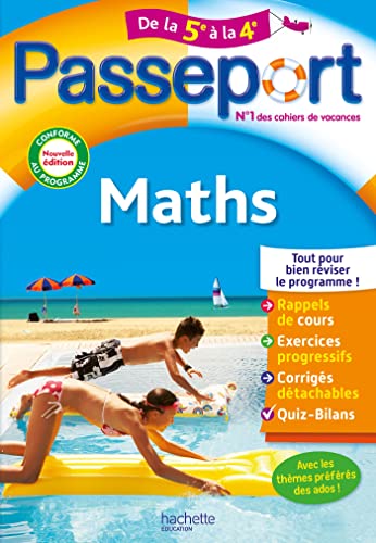 Passeport - Maths - De la 5e à la 4e - Cahier de vacances 2026