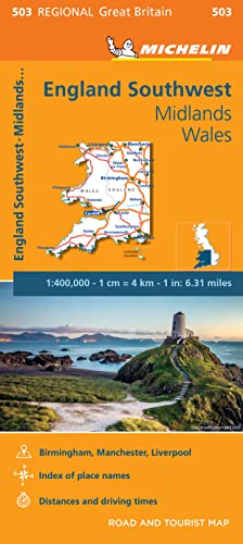 Michelin Map Great Britain: Wales, the Midlands, South West England 503