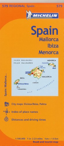 Michelin Spain: Balearic Islands Map 579