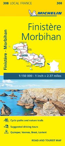 Finistere, Morbihan - Michelin Local Map 308