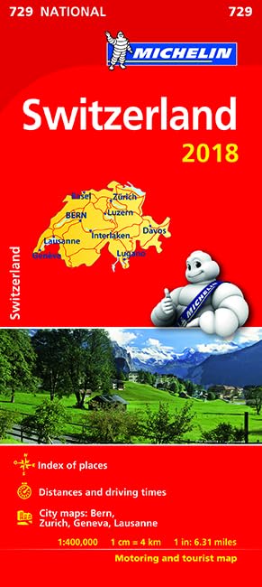 Switzerland 2018 - Michelin National Map 729
