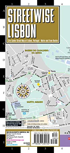 Streetwise Lisbon Map - Laminated City Center Street Map of Lisbon, Portugal