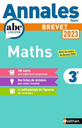 Annales Brevet 2023 Maths - Non Corrigé: Sujets