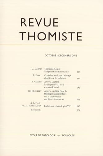 Revue Thomiste - 4/2016