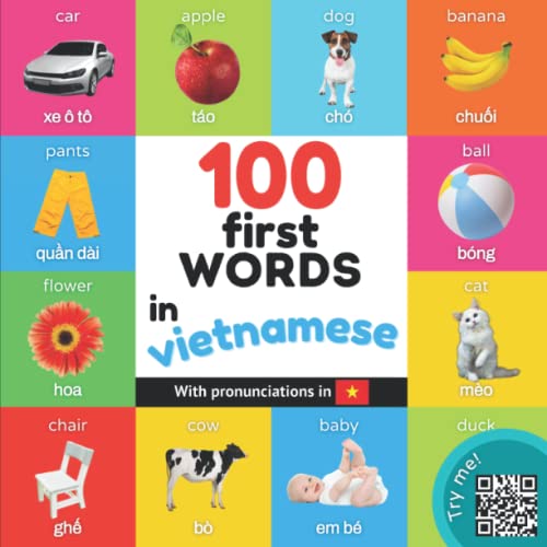 100 First Words in Vietnamese: Bilingual Picture Book for Kkds: English / Vietnamese with Pronunciations (Learn Vietnamese)