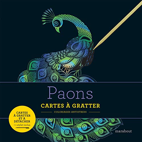 Livre à gratter : Paons: Cartes à gratter et à détacher. Avec un stylet: 31608