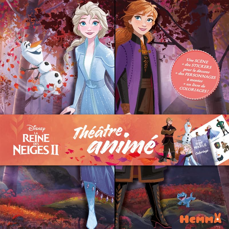 Disney La Reine des Neiges 2 - Théâtre animé (Elsa et Anna): Avec une scène, des stickers pour la décorer, des personnages à monter et un livre de coloriages