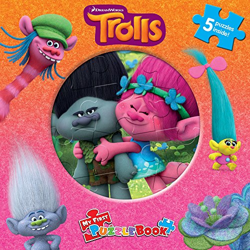 DreamWorks Trolls My First Puzzle Book - Jigsaw Puzzles for kids, 10-page board book, 5 puzzles to enjoy
