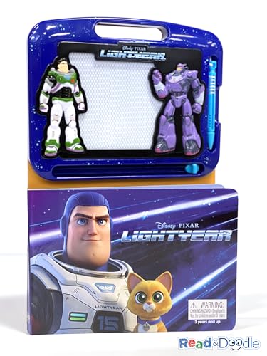 Disney / Pixar Lightyear Read & Doodle - Learning resources for kids, a magnetic drawing pad, an easy-to-use pen, 22-page board book for reading and drawing