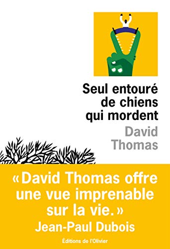 Seul entoure de chiens qui mordent