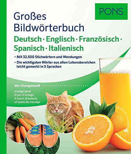 PONS Großes Bildwörterbuch Deutsch, Englisch, Französisch, Spanisch, Italienisch: Mit 32.500 Stichwörtern und Wendungen. Die wichtigsten Wörter aus allen Lebensbereichen leicht gemerkt in 5 Sprachen.
