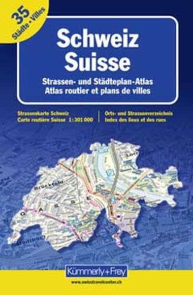 Switzerland road atlas +35 city maps k&f
