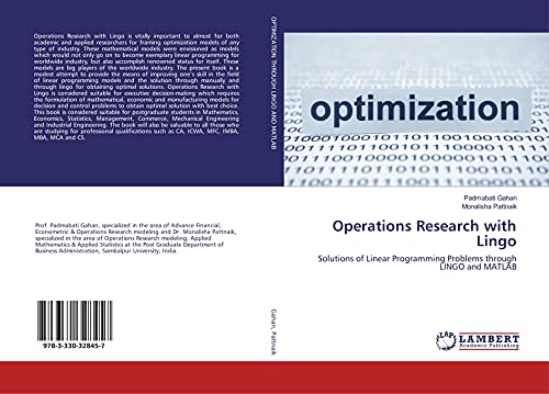 Operations Research with Lingo: Solutions of Linear Programming Problems through LINGO and MATLAB