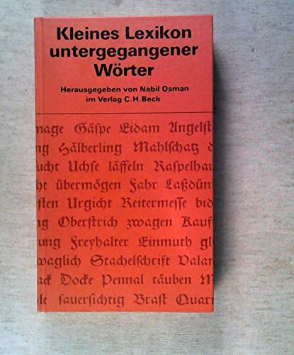 Kleines Lexikon untergegangener Wörter