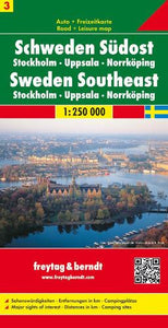 Sweden South East - Stockholm - Uppsala - Norrkoping Sheet 3 Road Map 1:250 000 