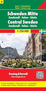 Sweden Central - Sundsvall - Falun - Gavle Sheet 4 Road Map 1:250 000 