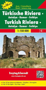 Turkish Riviera - Antalya - Kemer - Fethiye Road Map 1:150 000 