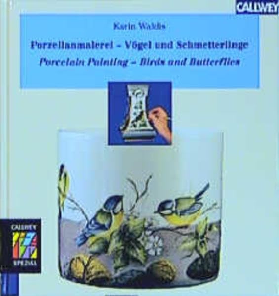Porzellanmalerei - Vögel und Schmetterlinge.