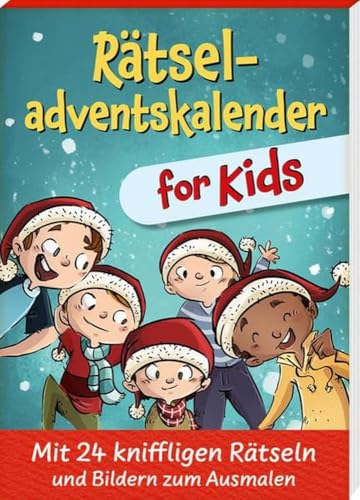 Rätseladventskalender for Kids: Mit 24 kniffligen Rätseln und Bildern zum Ausmalen