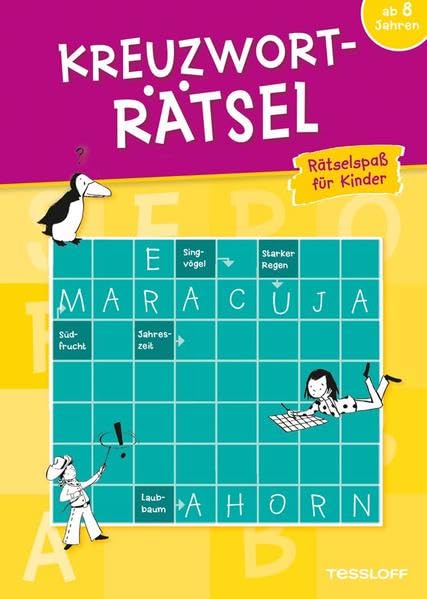Kreuzworträtsel. Rätselspaß für Kinder (gelb)