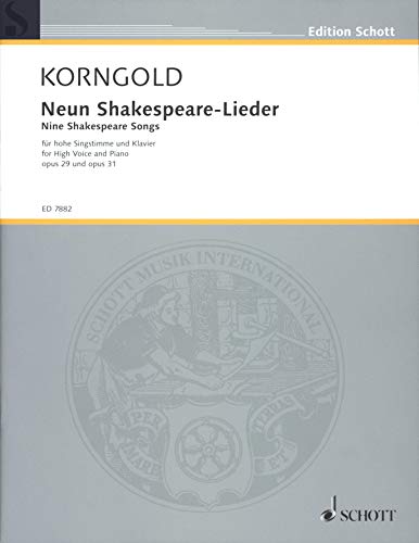 9 Shakespeare Songs, Op. 29 and 31