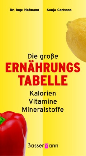 Die groÃŸe Ernährungstabelle. Kalorien, Vitamine, Mineralstoffe