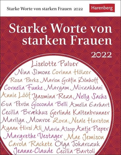 Starke Worte von starken Frauen 2022: Wissenskalender