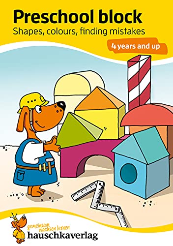 Kindergarten Activity Book from age 4 years - Shapes, colours, spot the difference - for kids, boy and girl: Colourful puzzle block - fun educational ... activity pads for kindergarten and preschool)