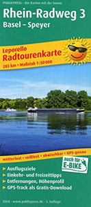 Rhine cycle path 3, Basel - Speyer, cycle tour map 1:50,000 