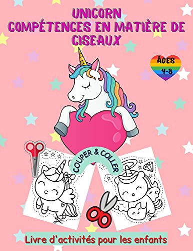 Cahier d'activites sur les ciseaux de la licorne pour les enfants de 4 a 8 ans