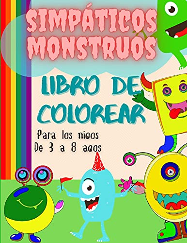 Libro para colorear de lindos monstruos para ninos de 3 a 8 anos