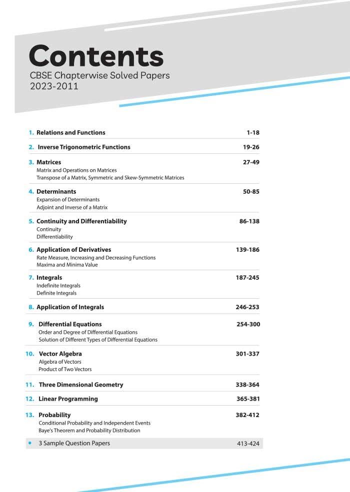CBSE CHAPTERWISE SOLVED PAPER MATHEMATICS CLASS 12th (Edition12)