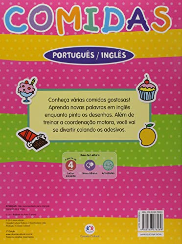 COMIDAS - PORTUGUÊS / INGLÊS - COM ADESIVOS