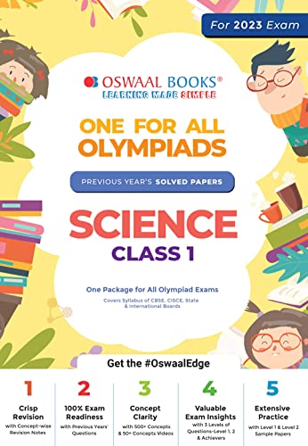 One for All Olympiad Previous Years' Solved Papers, Class-1 Science