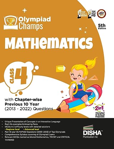 Olympiad Champs Mathematics Class 4 with Chapter-Wise Previous 10 Year (2013 - 2022) Questions Complete Prep Guide with Theory, Pyqs, Past & Practice Exercise