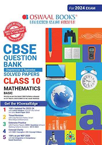 Oswaal CBSE Class 10 Mathematics Basic Question Bank 2023-24 Book