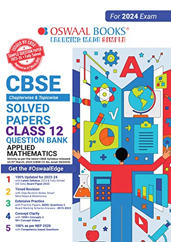 Oswaal CBSE Class 12 Applied Mathematics Question Bank 2023-24 Book
