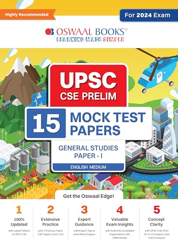 Oswaal UPSC CSE 15 Mock Test Papers General Studies Paper-I (CSAT) (For 2024 Exam)