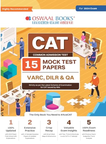 Oswaal CAT 15 Mock Test Papers for 2024 Exam
