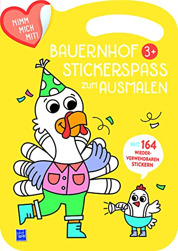 Nimm mich mit! - Bauernhof Stickerspass zum ausmalen: 3+ gelbe Einband