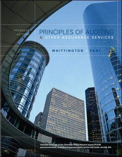 Principles of Auditing and Other Assurance Services