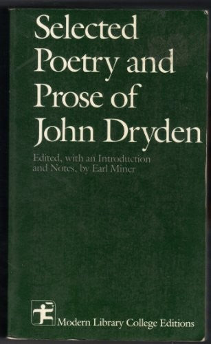 Selected Poetry and Prose of John Dryden cover