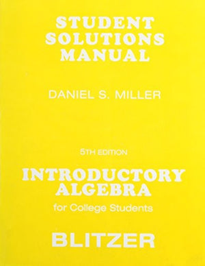 Student Solutions Manual  for Introductory Algebra for College Students