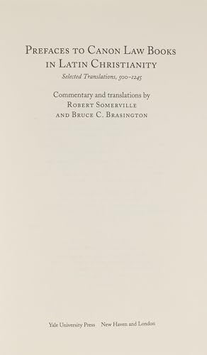 Prefaces to Canon Law Books in Latin Christianity