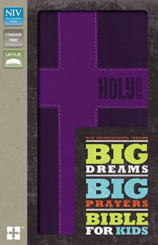 NIV, Big Dreams, Big Prayers Bible for Kids, Leathersoft, Purple cover