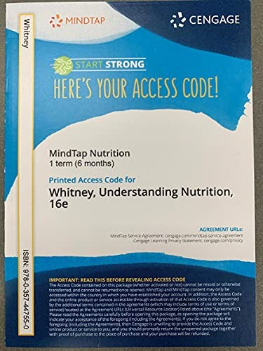 Mindtap for Whitney/Rolfes' Understanding Nutrition, 1 Term Printed Access Card
