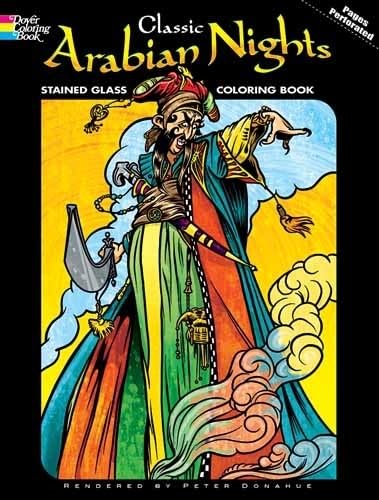 Classic Arabian Nights Stained Glass Coloring Book cover
