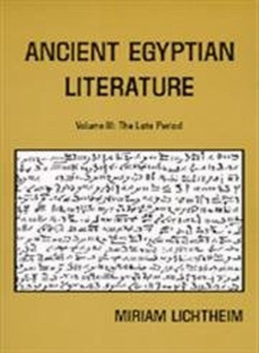 Ancient Egyptian Literature, Volume III