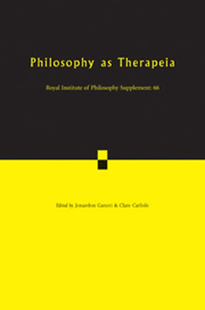 Philosophy as Therapeia